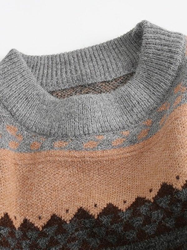 Vintage Jacquard Knit Sweater - AnotherChill