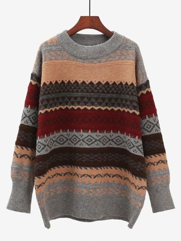 Vintage Jacquard Knit Sweater - AnotherChill