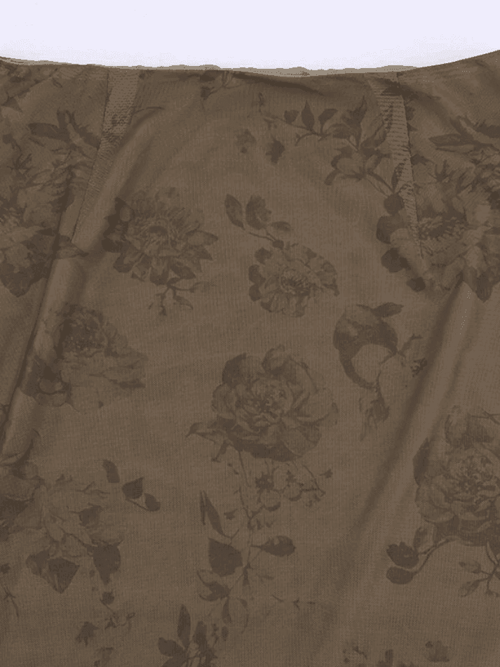 Vintage Mesh Floral Brown Maxi Skirt - AnotherChill