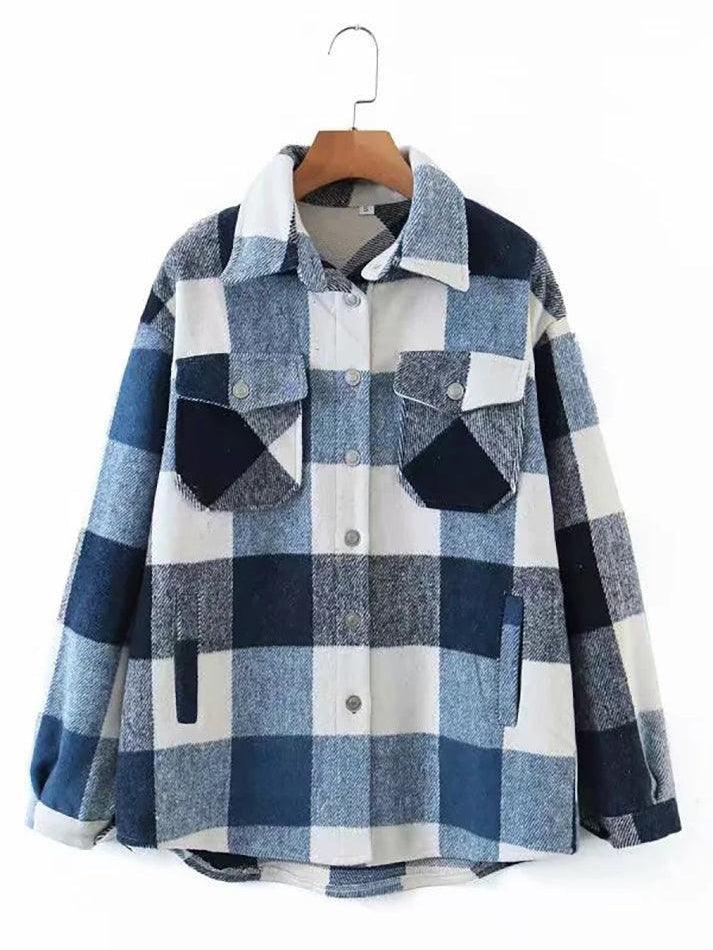 Vintage Pockets Oversized Plaid Shacket - AnotherChill