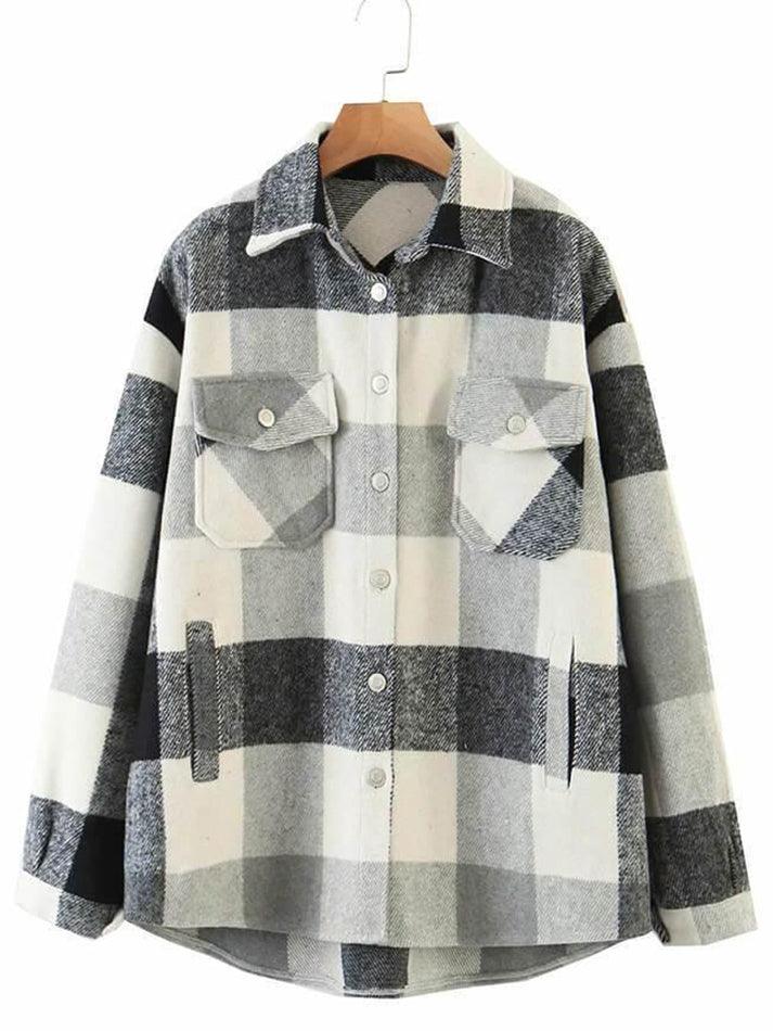 Vintage Pockets Oversized Plaid Shacket - AnotherChill