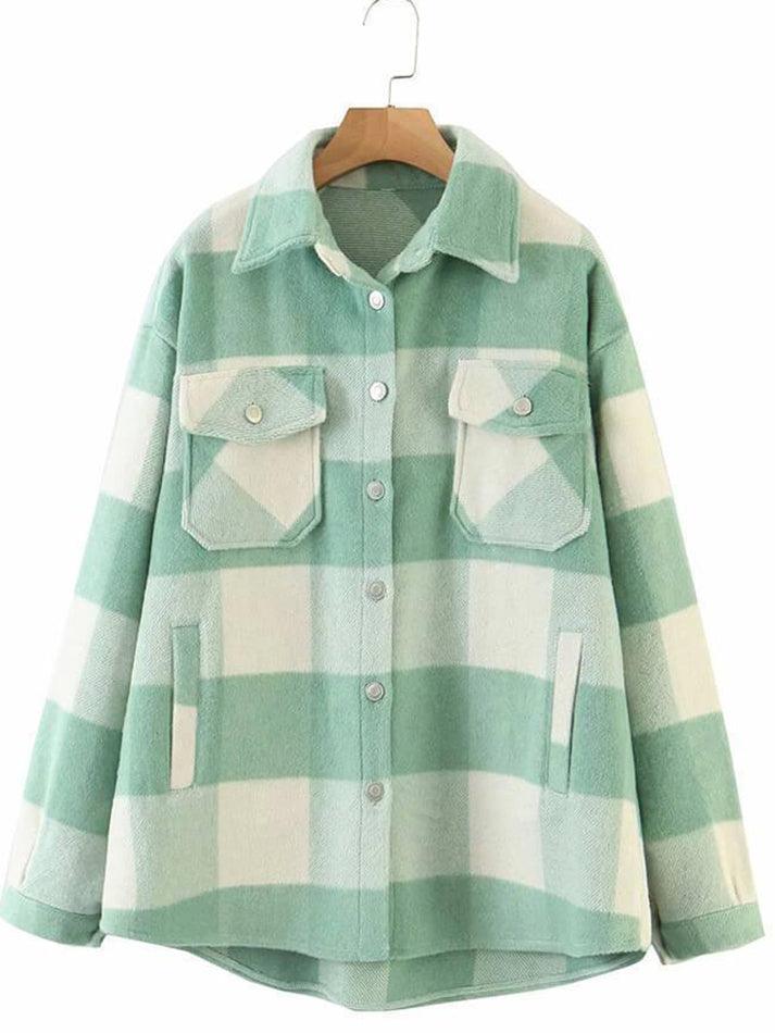 Vintage Pockets Oversized Plaid Shacket - AnotherChill