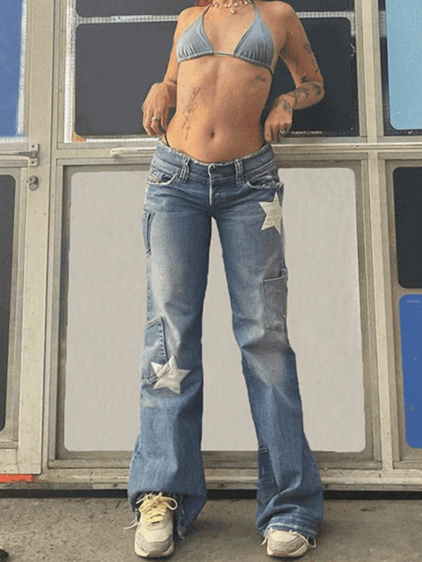Vintage Star Distressed Cargo Jeans - AnotherChill