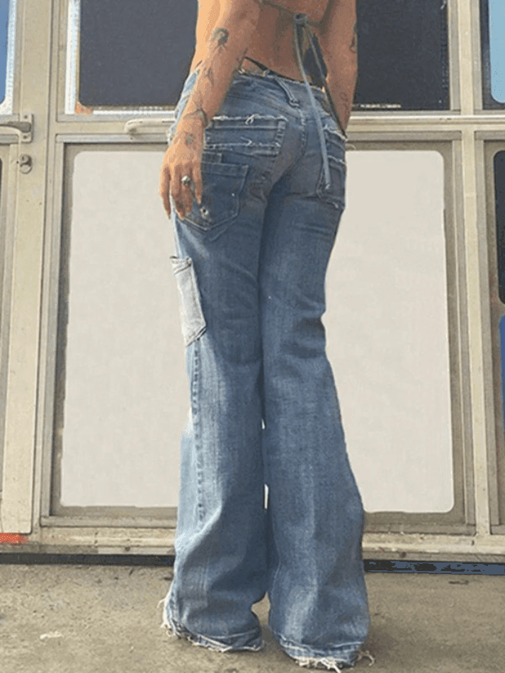 Vintage Star Distressed Cargo Jeans - AnotherChill