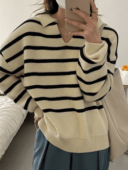 Vintage Striped Pullover Sweater - AnotherChill
