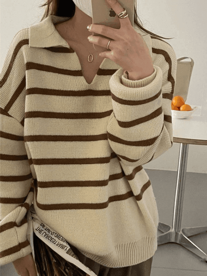 Vintage Striped Pullover Sweater - AnotherChill