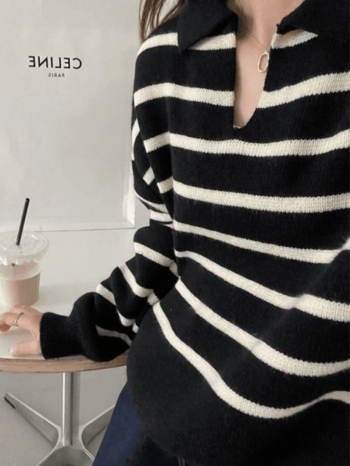 Vintage Striped Pullover Sweater - AnotherChill