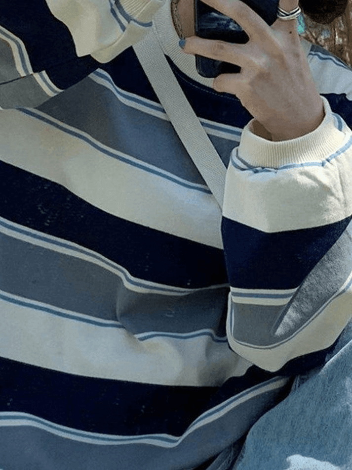 Vintage Striped Pullover Sweatshirt AnotherChill