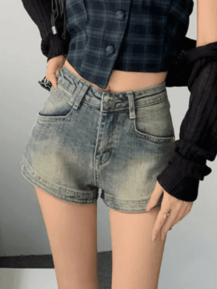 Vintage Wash Faded Denim Hot Shorts - AnotherChill