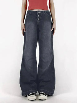 Vintage Washed Casual Wide Leg Jeans - AnotherChill