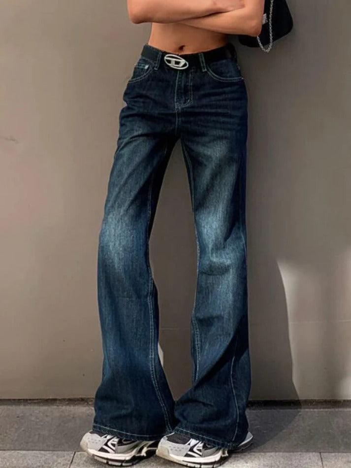 Vintage Washed Distressed Flare Jeans - AnotherChill