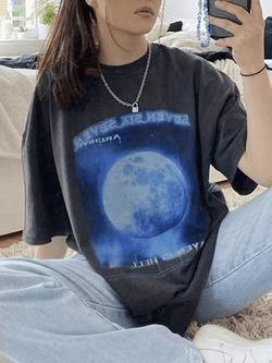 Washed Moon Graphic Tee - AnotherChill