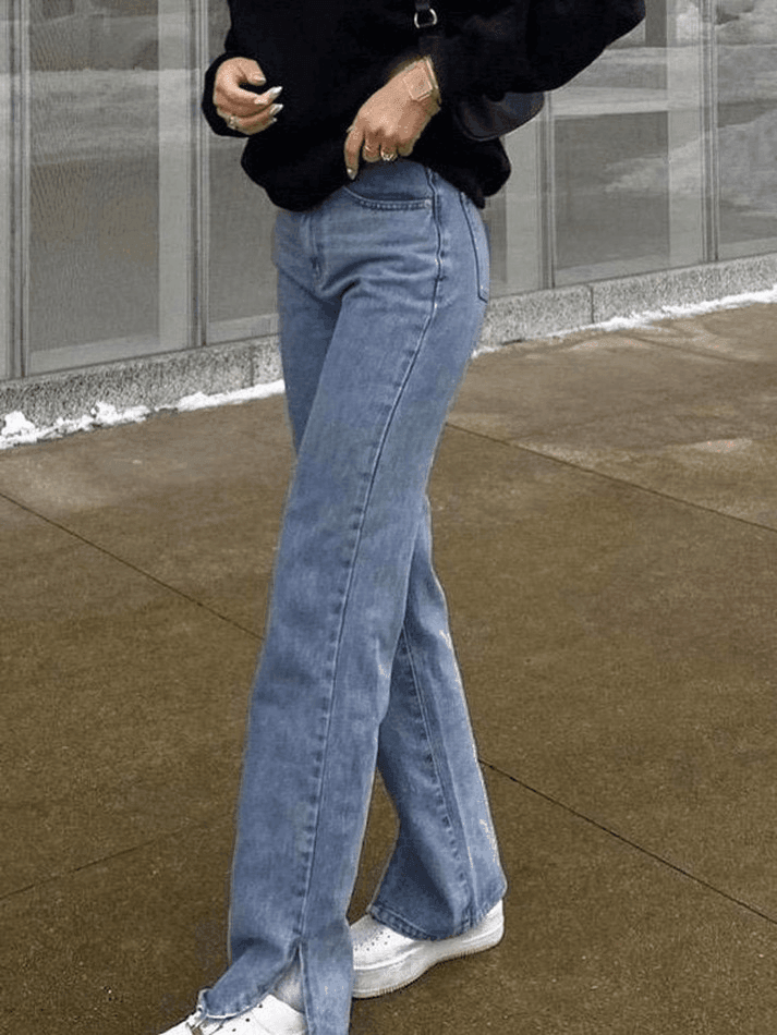 Washed Split Boyfriend Jeans - AnotherChill