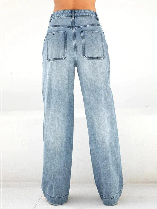 Washed Vintage Blue Versatile Boyfriend Jeans - AnotherChill