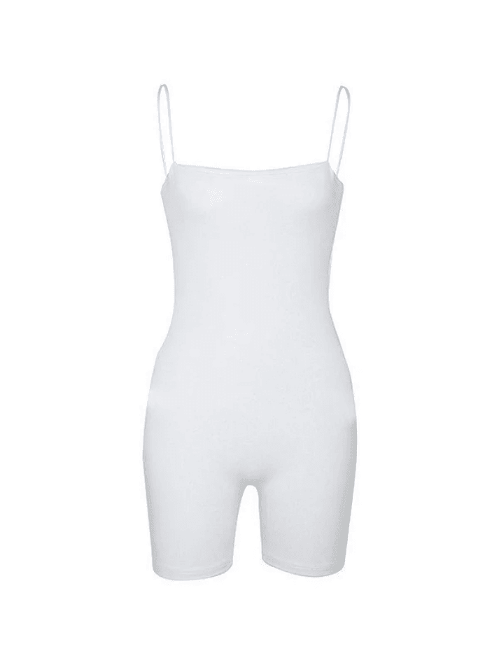 White Slip Bodycon Sports Romper - AnotherChill