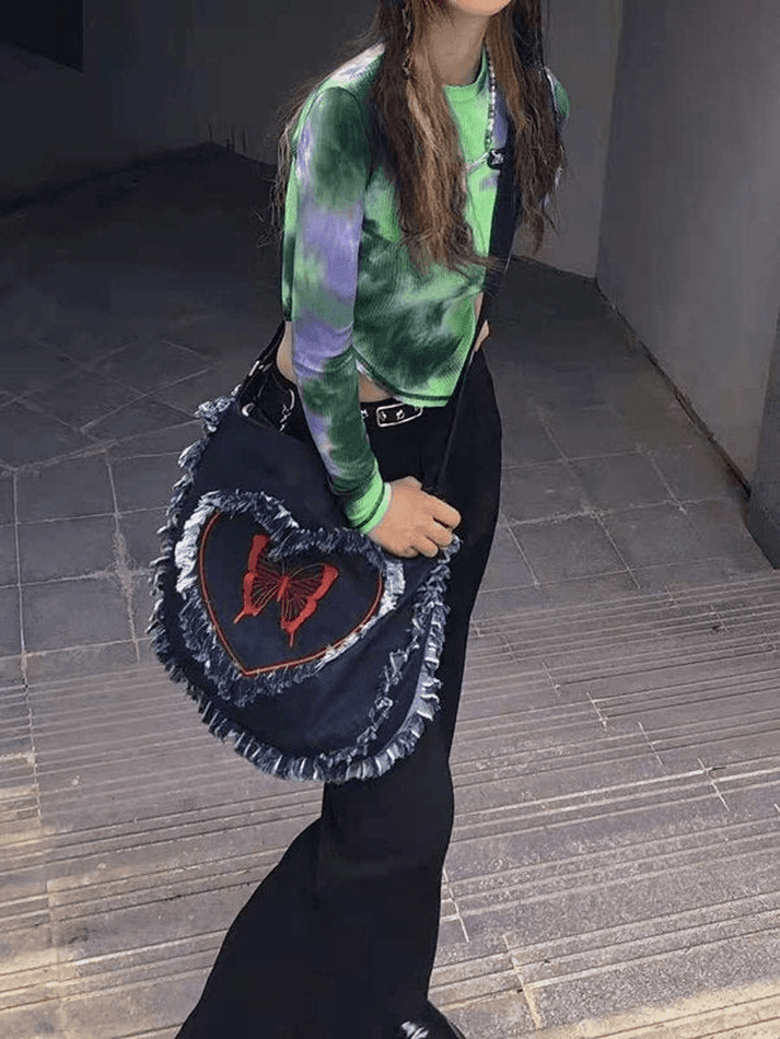 Y2k Butterfly Print Tannin Bag - AnotherChill