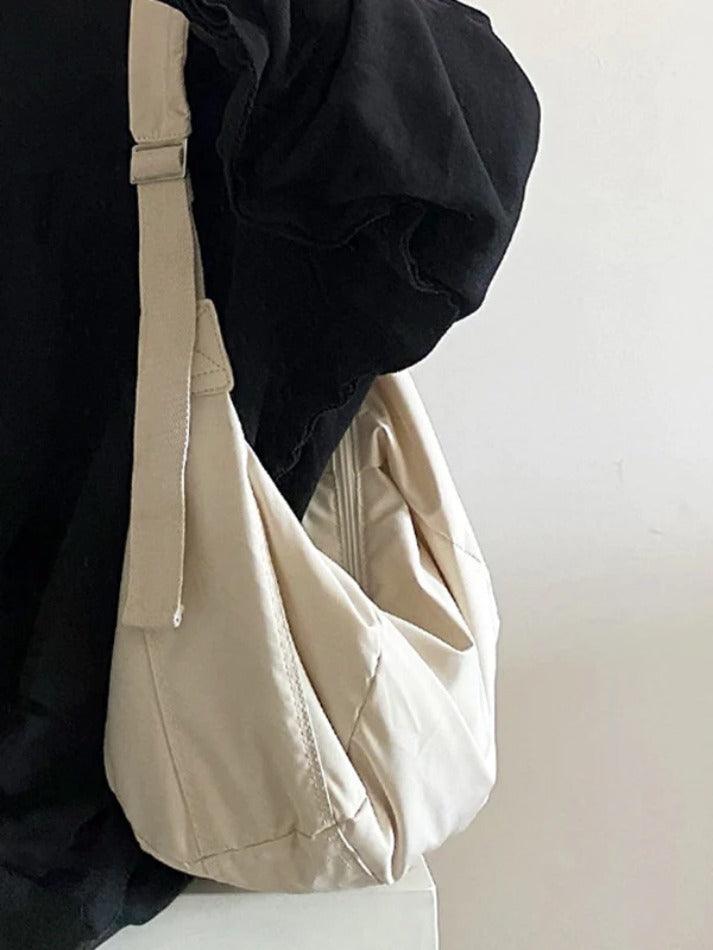 Solid Color Dumpling Shape Design Crossbody Bag - AnotherChill