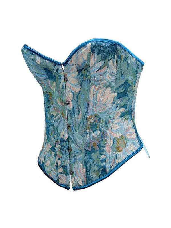 Oil Painting Print Tie Back Corset Top - AnotherChill