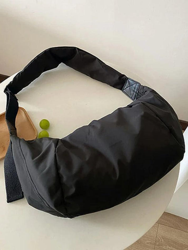 Solid Color Dumpling Shape Design Crossbody Bag - AnotherChill