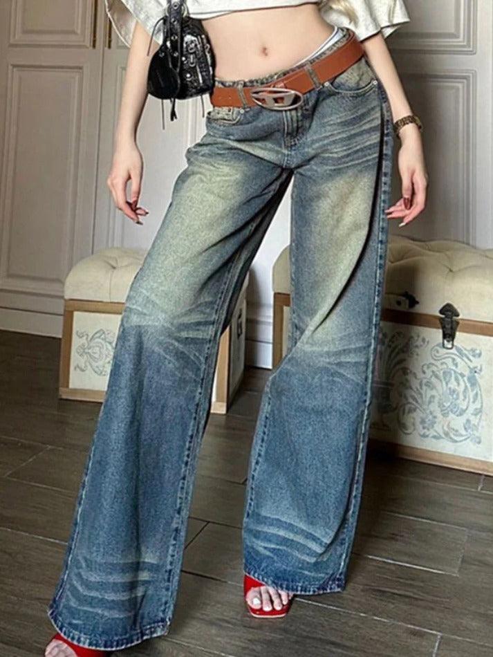 Vintage Wash Embroidery Boyfriend Jeans - AnotherChill