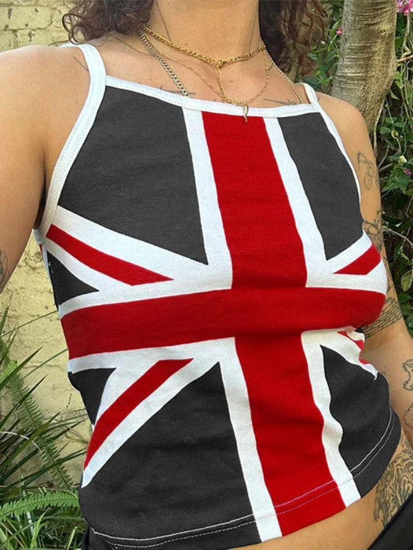 Vintage Flag Print Cami Top - AnotherChill