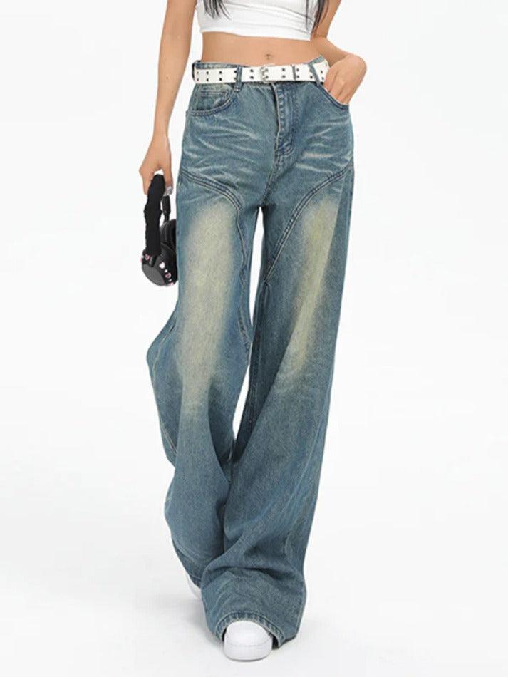 Vintage Washed Splice Boyfriend Jeans - AnotherChill