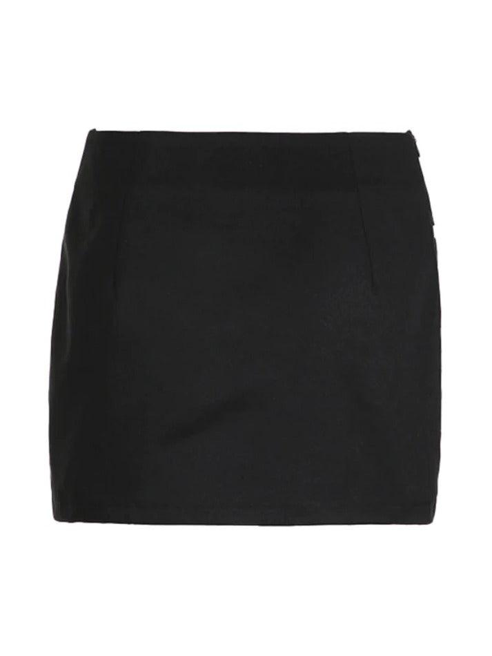 Contrast Tie Up Bow Splice Low Rise Mini Skirt - AnotherChill