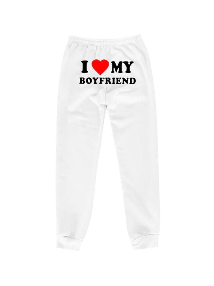 Letter Print Bound Feet Sweatpants - AnotherChill