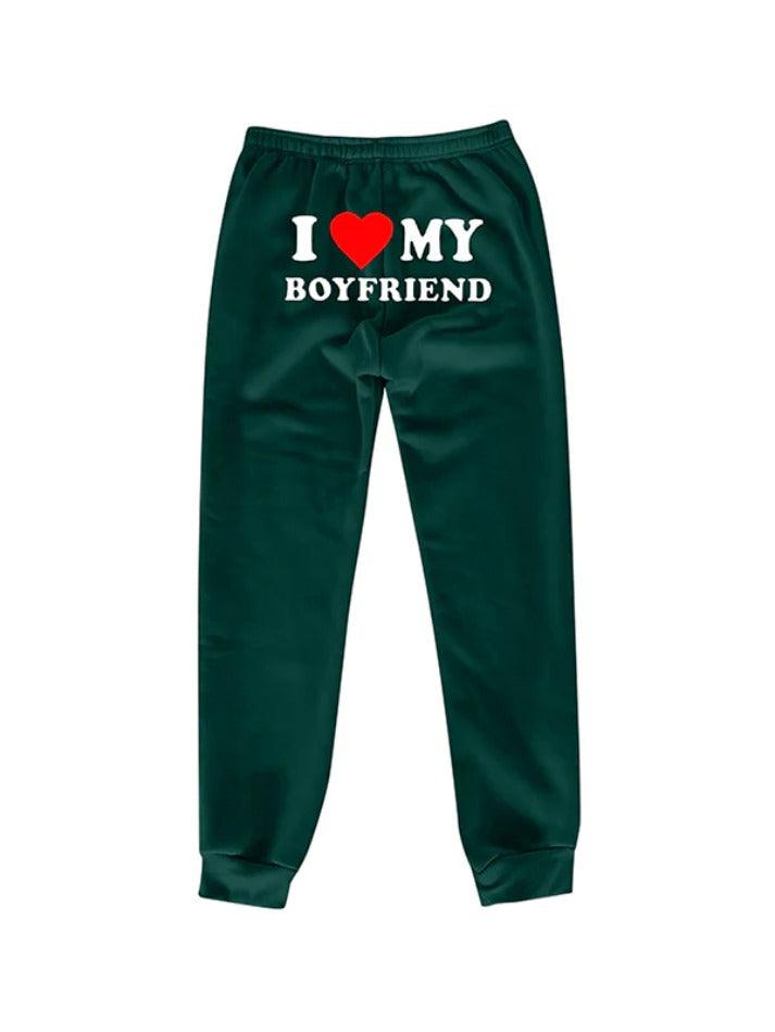 Letter Print Bound Feet Sweatpants - AnotherChill