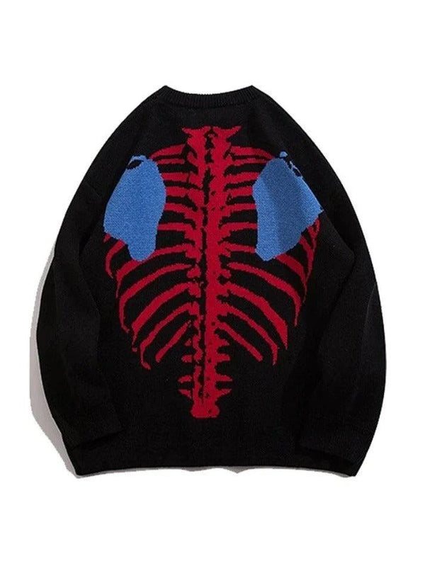 Men's Back Skull Jacquard Sweater - AnotherChill