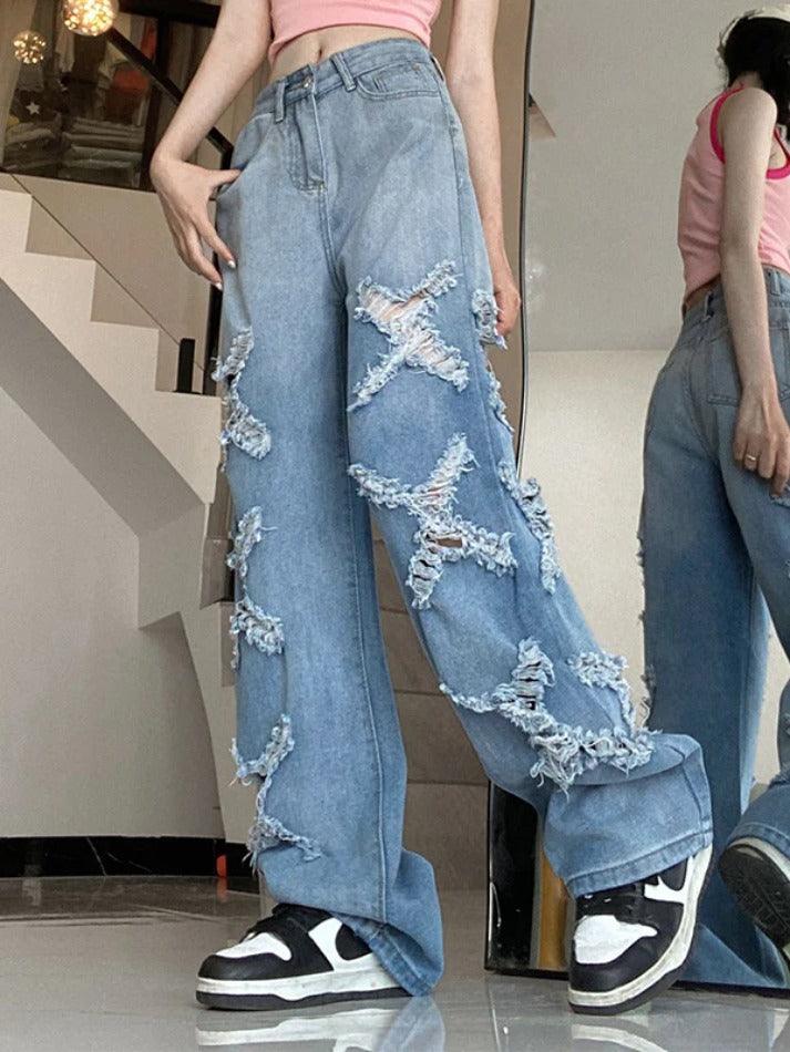 Vintage High Rise Ripped Boyfriend Jeans - AnotherChill