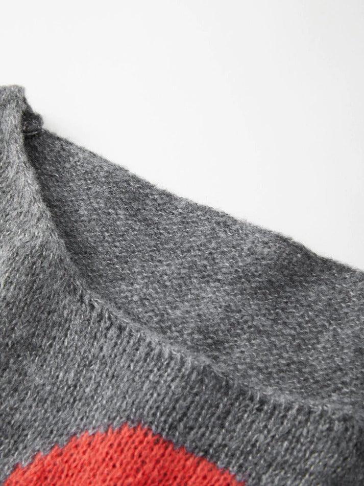 Alien Jacquard Color Block Knit Top - AnotherChill