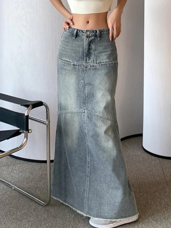 Vintage Denim Mermaid Maxi Skirt - AnotherChill