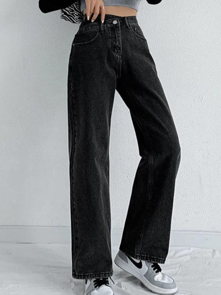 Vintage Crossover Waist High Rise Boyfriend Jeans - AnotherChill