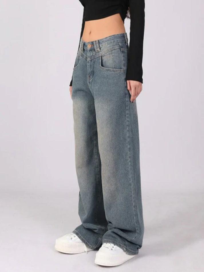 Vintage Washed High Waist Boyfriend Jeans - AnotherChill