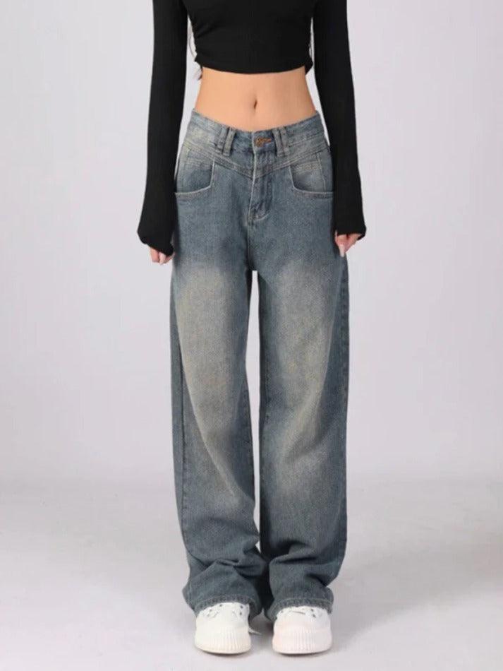 Vintage Washed High Waist Boyfriend Jeans - AnotherChill