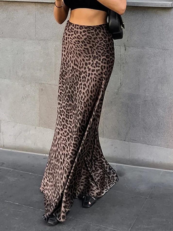 Leopard Print Mermaid Maxi Skirt - AnotherChill