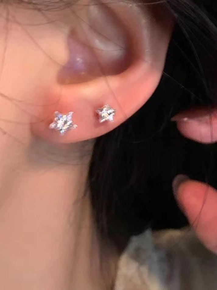 Glittering Zircon Mini Star Earring - AnotherChill