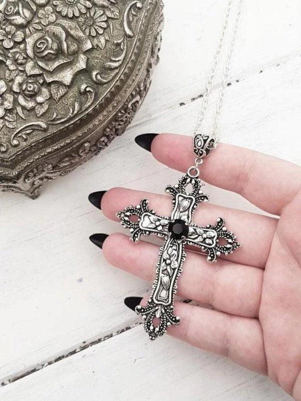 Gothic Punk Cross Charm Necklace - AnotherChill