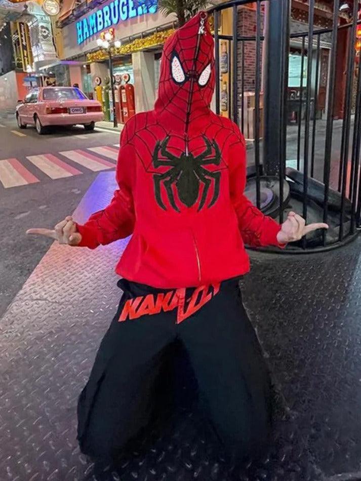 Men's Spider Man Styling Print Oversized Hoodie - AnotherChill