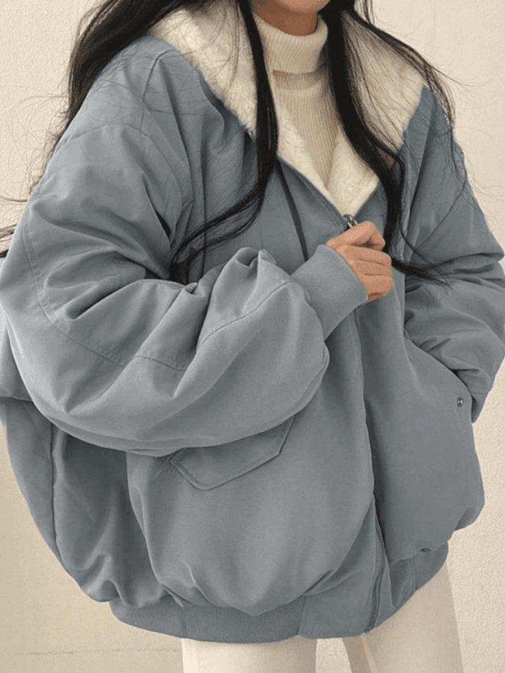 Reversible Oversize Fleece Hooded Jacket - AnotherChill