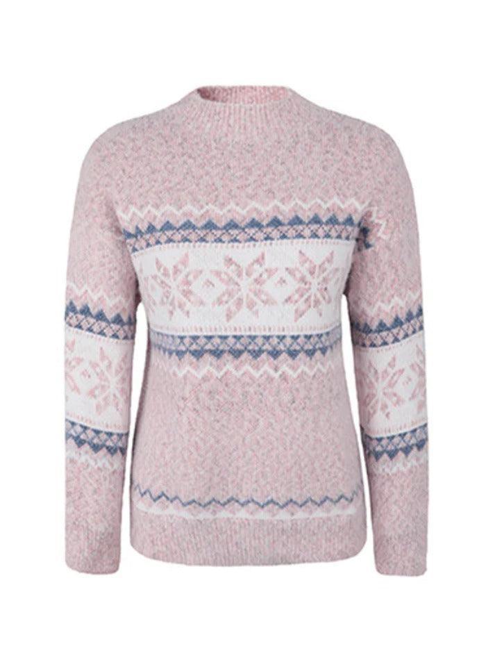 Snowflake Jacquard Mock Neck Sweater - AnotherChill