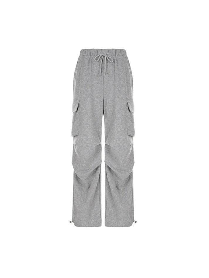 Solid Color Pocket Pleated Sweatpants - AnotherChill
