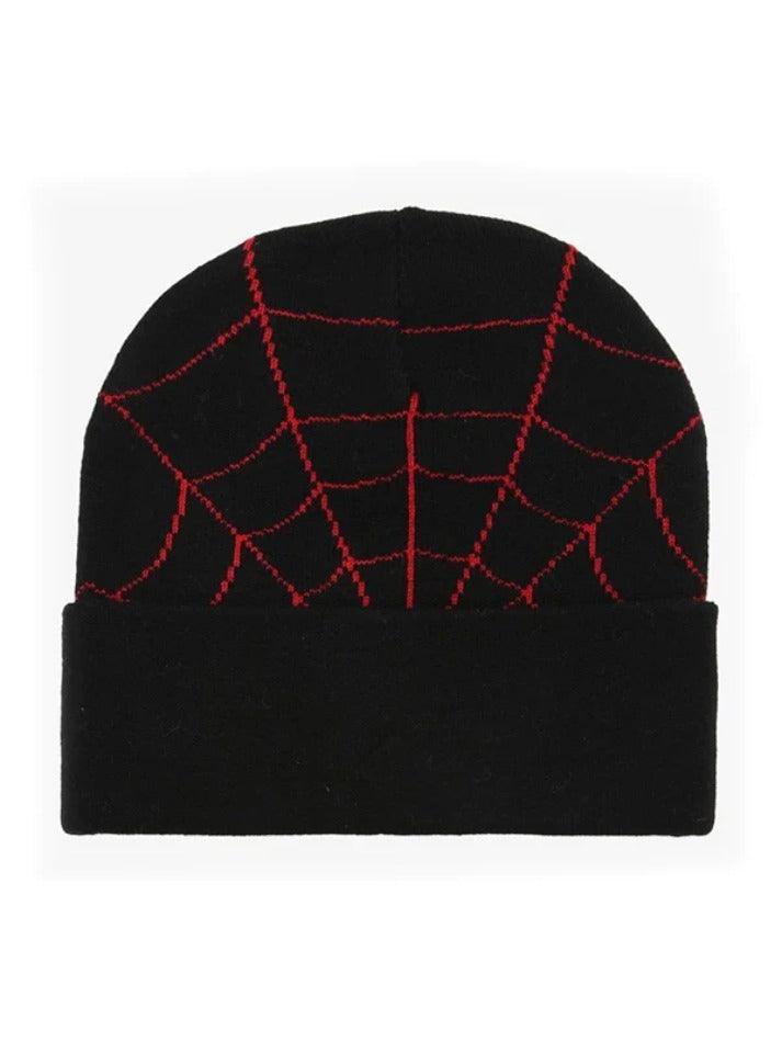Spider Web Print Embroidery Beanie Hat - AnotherChill