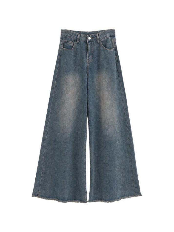 Vintage Frayed Wide Leg Boyfriend Jeans - AnotherChill