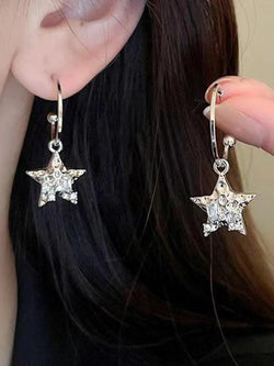 Y2K Shiny Star Pendant Hoop Earring - AnotherChill